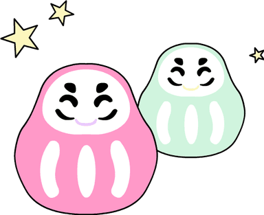 Two Smiling Daruma