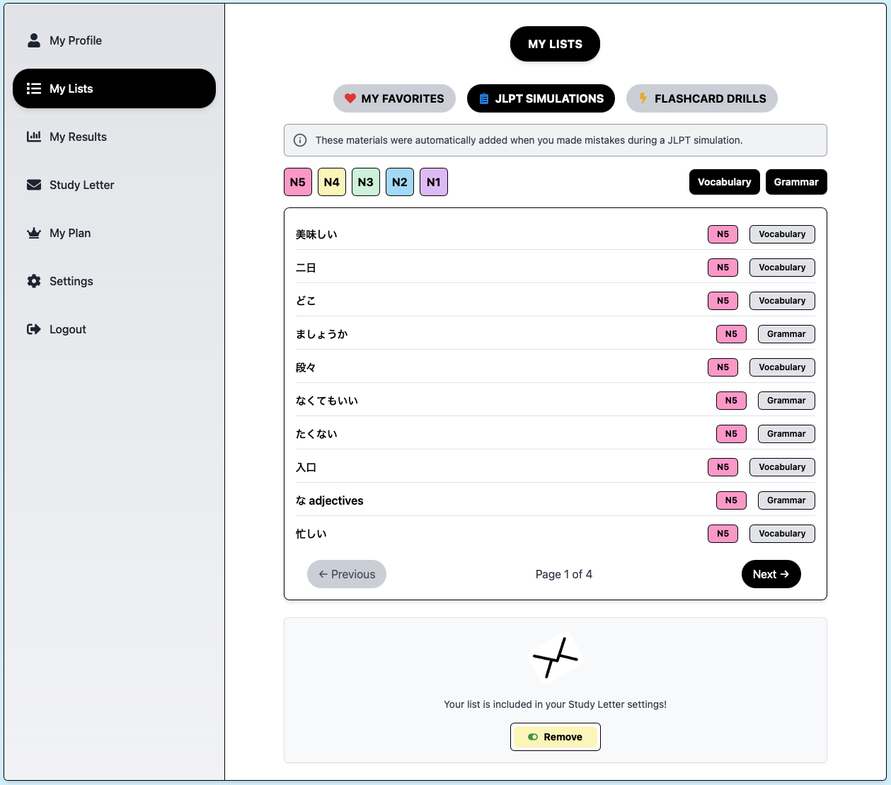 JLPT result mistakes